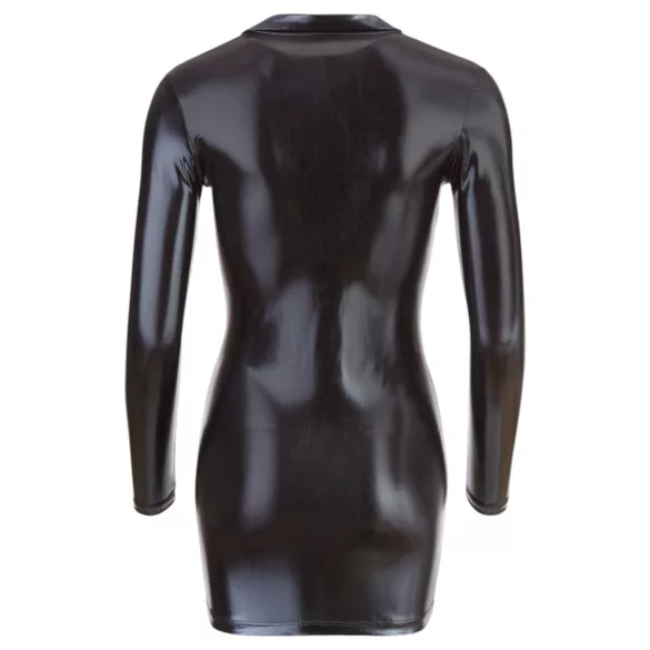 Cottelli - Glänzendes Minikleid mit langen Ärmeln (schwarz) - L