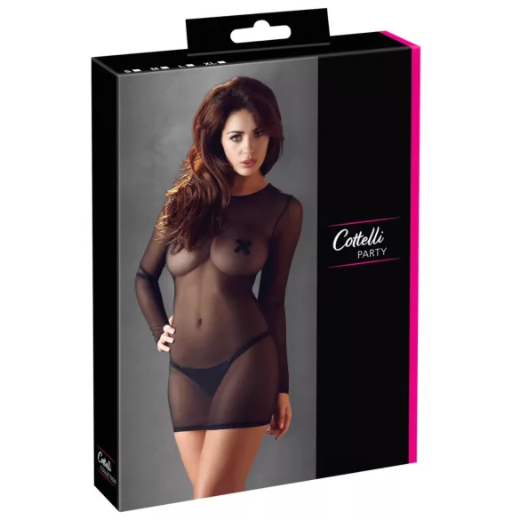 Cottelli - Transparenz-Kleid (schwarz) - M