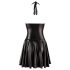 Noir - Plisseekleid mit transparentem Brustteil und Halsband (schwarz) - XL