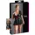 Cottelli Plus Size - Glänzendes Kleid mit rotem Korsett (schwarz)
