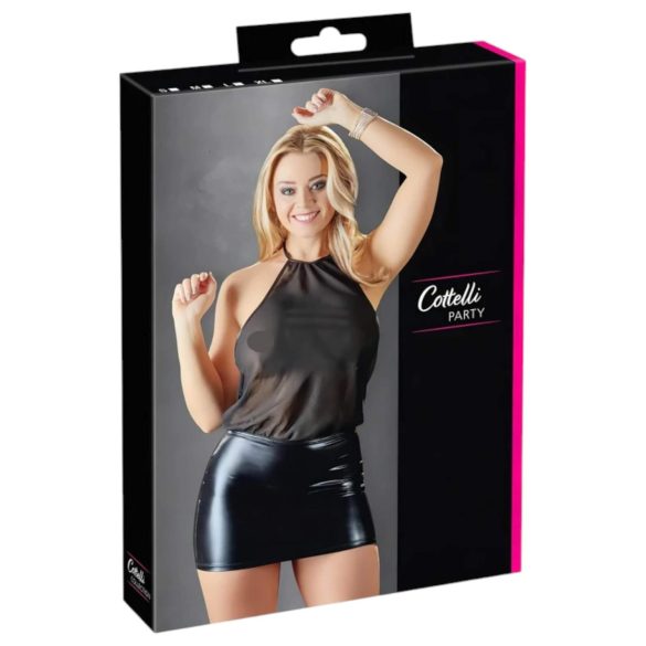 Cottelli - Glänzendes Chiffon-Kleid (schwarz) - XL