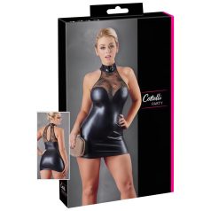   Cottelli - Spitzen Minikleid mit glänzendem Halsband (schwarz)