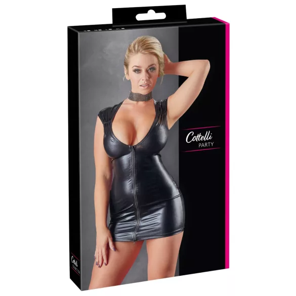 Cottelli - Ärmelloses, glänzendes Partykleid (Schwarz)