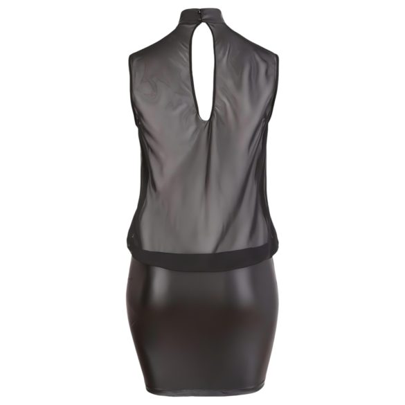 Cottelli Plus Size - Glänzendes Chiffon-Kleid (schwarz)