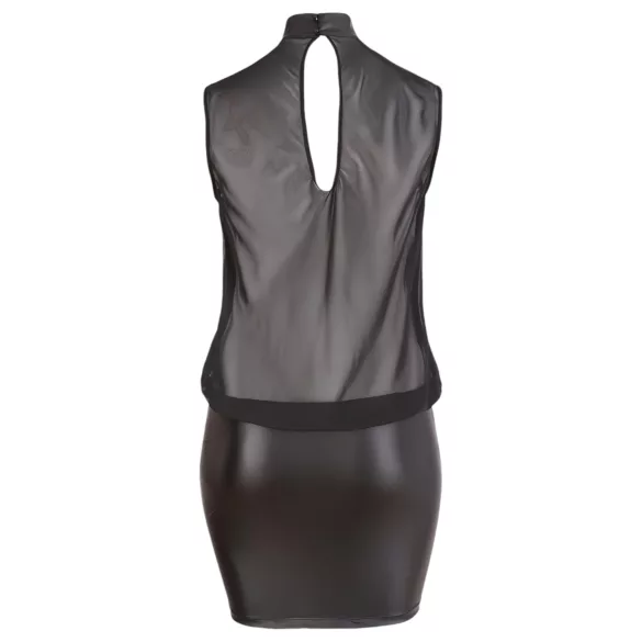 Cottelli Plus Size - Glänzendes Chiffon-Kleid (schwarz) - 4XL