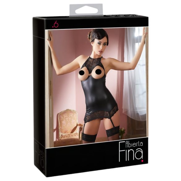 Abierta Fina - Gewagter Glanz - Minikleid (schwarz) - M