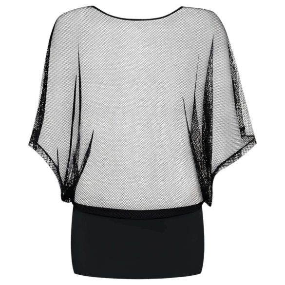 Obsessive Punker - transparente Minikleid und String (schwarz) - L/XL