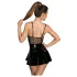 Noir - Lackkleid mit Netzdetail (Schwarz) - XL