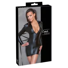 Cottelli Bondage - Glänzendes Kleid mit Fessel (schwarz)