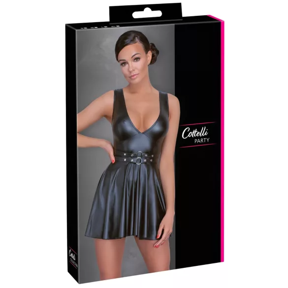 Cottelli - plissierte Kleid mit Gürtel (schwarz) - M