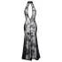 Noir - Transparente Blütenpracht, langes Kleid (schwarz) - XL