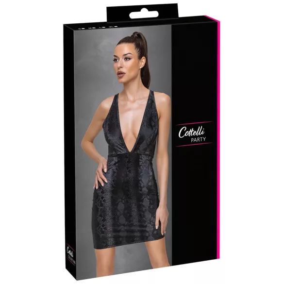 Cottelli Party - Schlangenhaut-Kleid (schwarz) - M