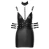 Cottelli Bondage - glänzendes Minikleid mit Halsband (schwarz) - M