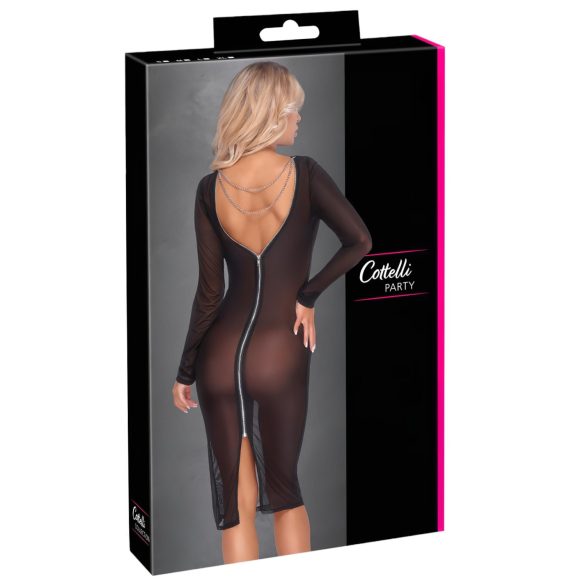 Cottelli Party - Transparenz-Kleid mit Reißverschluss (schwarz) - M