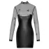 Noir - Transparentes Glanzkleid mit Oberteil (Schwarz) - XL