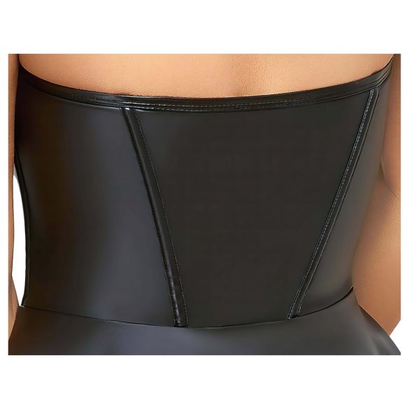 Cottelli - Glänzendes Minikleid mit Faltenrock (schwarz) - M