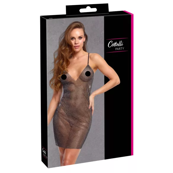 Cottelli Party - Sexy Minikleid in Kettenoptik (schwarz) - S/M
