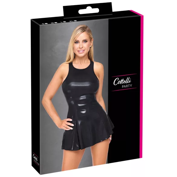 Cottelli - Minikleid in Lackoptik (schwarz)