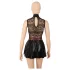 Cottelli - Korsagenförmiges Minikleid aus Spitze (schwarz)