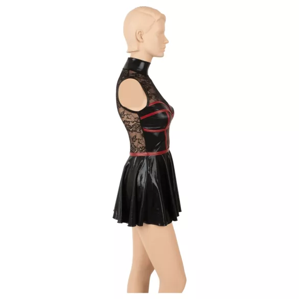 Cottelli - Korsagenförmiges Minikleid aus Spitze (schwarz)