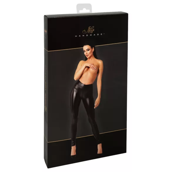 Noir - glänzende lange Hose (schwarz) - M