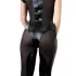 Cottelli - kurzärmeliger glänzender Overall (schwarz) - M