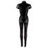 Cottelli - kurzärmeliger glänzender Overall (schwarz) - XL