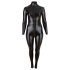 Cottelli Plus Size - glänzender langärmeliger Party-Overall (schwarz) - 3XL