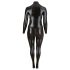 Cottelli Plus Size - glänzender langärmeliger Party-Overall (schwarz) - 3XL