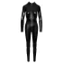 Noir - Schlangenhaut-Look, langer Overall (schwarz)