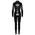 Noir - Schlangenhaut-Look, langer Overall (schwarz)