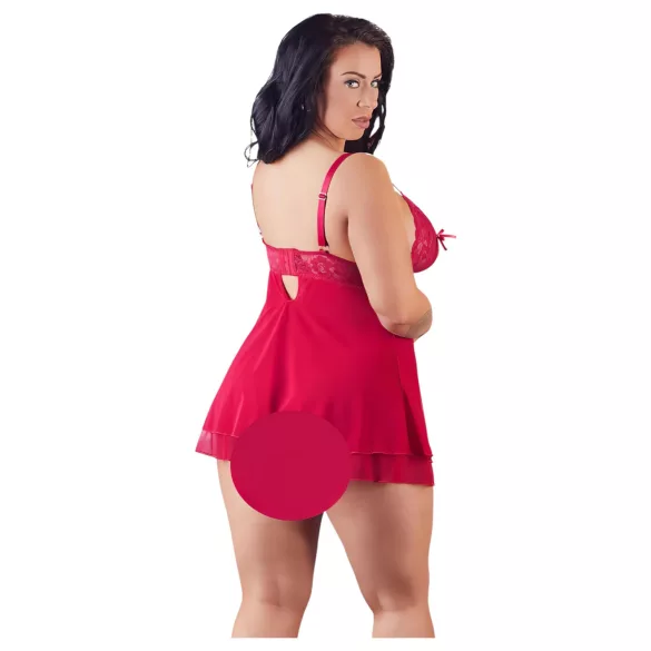 Cottelli Plus Size - Spitzen Babydoll (Rot) - 4XL