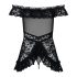 Obsessive Flores - Rüschchen Babydoll und String (schwarz) - L/XL