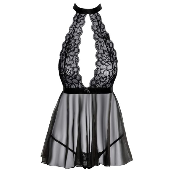 Kissable - Halsband-Spitze-Babydoll (schwarz) - L/XL