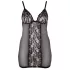 Cottelli Plus Size - Spitzen-Negligé transparent (schwarz)