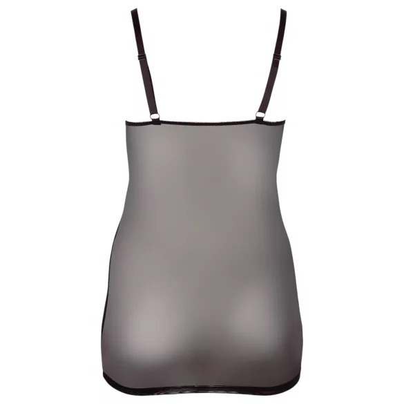 Cottelli Plus Size - Spitzen-Negligé transparent (schwarz) - 2XL