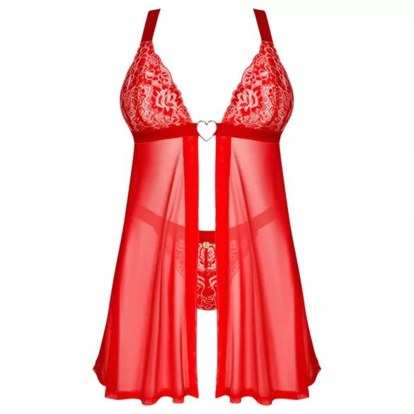 Obsessive Elianes - Spitzen-Babydoll-Set (rot)