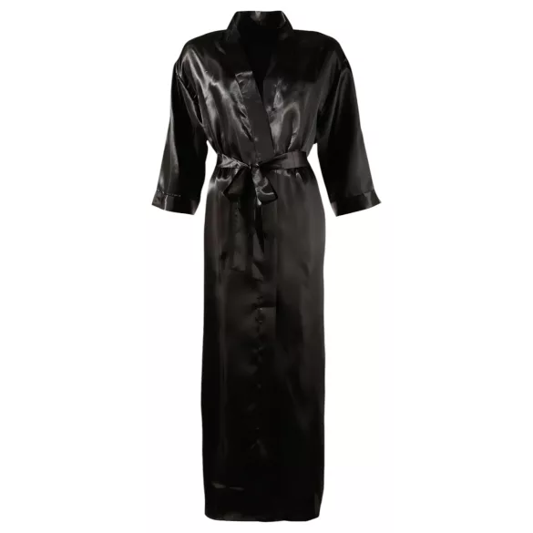 Cottelli - Satin-Morgenmantel (schwarz) - L/XL