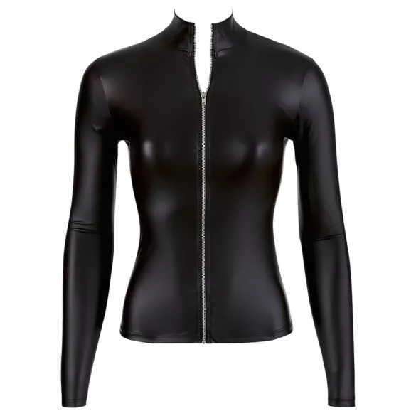 Cottelli - Glänzender Langarm-Body Damen (schwarz)
