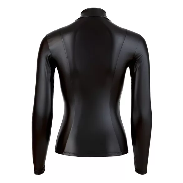 Cottelli - Glänzender Langarm-Body Damen (schwarz) - L