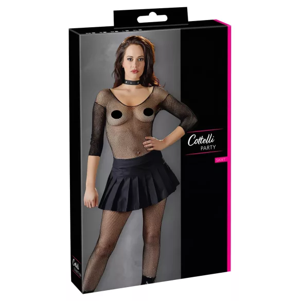 Cottelli - Gefalteter Minirock (schwarz) - XL