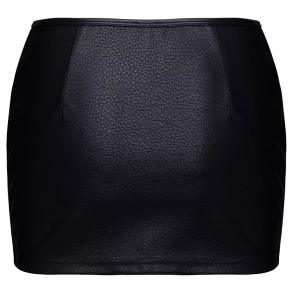 Cottelli - Minikleid aus Kunstleder mit Reißverschluss (schwarz)