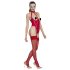Black Level - Offener Body mit Halsband (Rot) - M