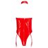Black Level - Offener Body mit Halsband (Rot) - XXL