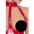 Black Level - Offener Body mit Halsband (Rot) - XXL