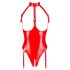 Black Level - Offener Body mit Halsband (Rot) - XXL