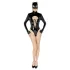 Black Velvet - Langarm Batwoman Body (schwarz) - M