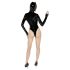Schwarzer Samt - Batwoman Body mit langen Ärmeln - M