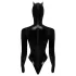 Black Velvet - Langarm Batwoman Body (schwarz) - M