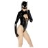 Schwarzer Samt - Batwoman Body mit langen Ärmeln - M